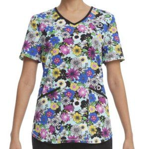 Scrubstar Women's "Fun Floral" Scrub Top. Size XL